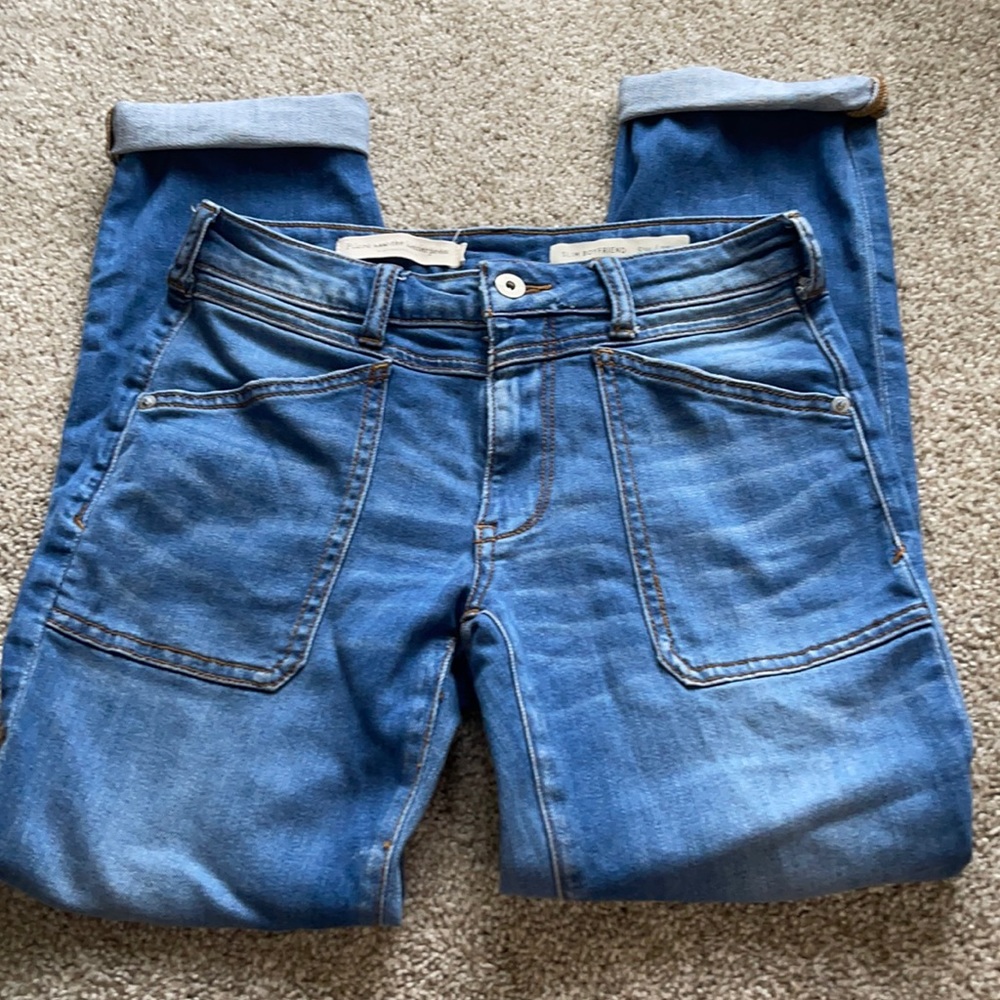 Pilcro Anthropologie slim boyfriend jeans